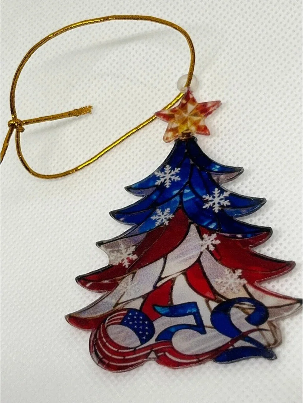 Patriotic 250th Anniversary Christmas Tree Ornament with Star 1/6